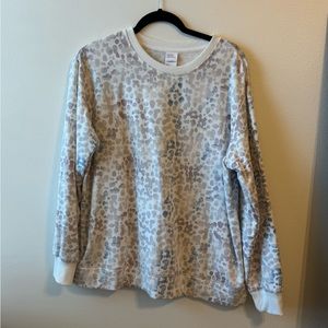 White Cheetah Print Sweater